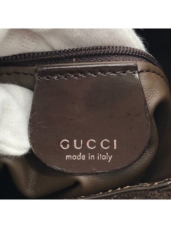 Gucci Suede Triple Zipper Vintage Shoulder Bag Brown - Picture 9 of 10